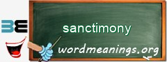 WordMeaning blackboard for sanctimony